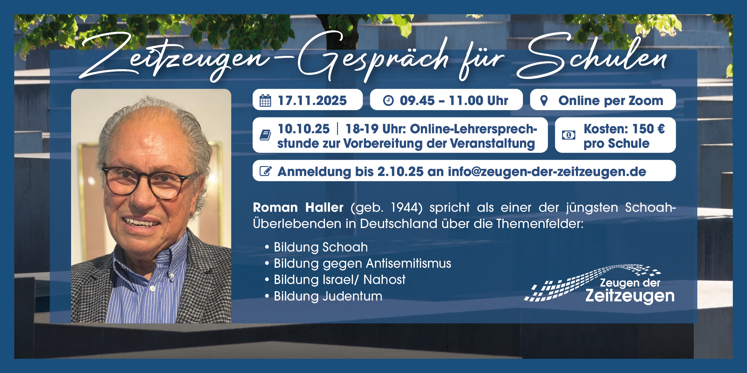 Zeitzeugen Gespräch für Schulen: Roman Haller