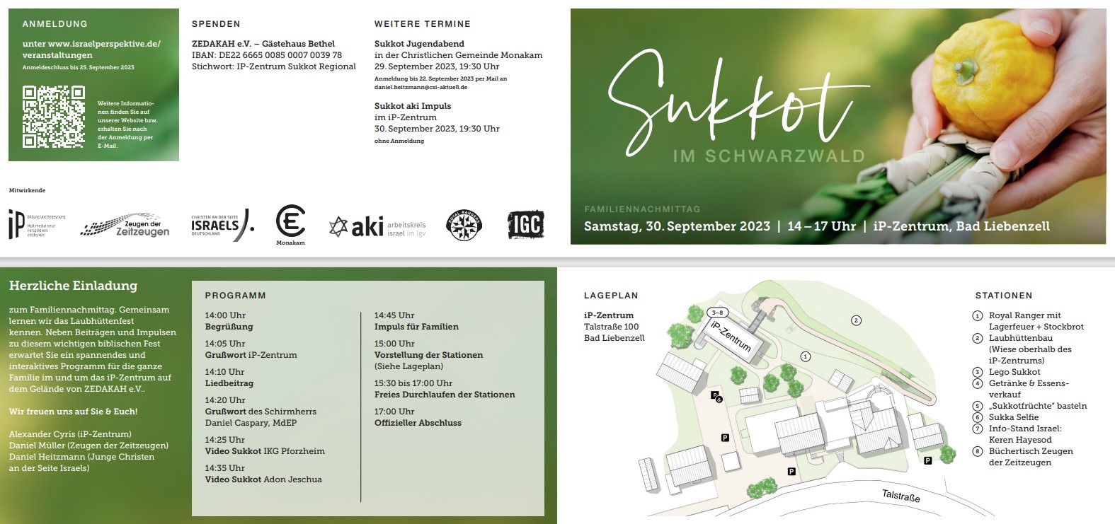 Sukkot (Laubhüttenfest) im Schwarzwald. Familiennachmittag.