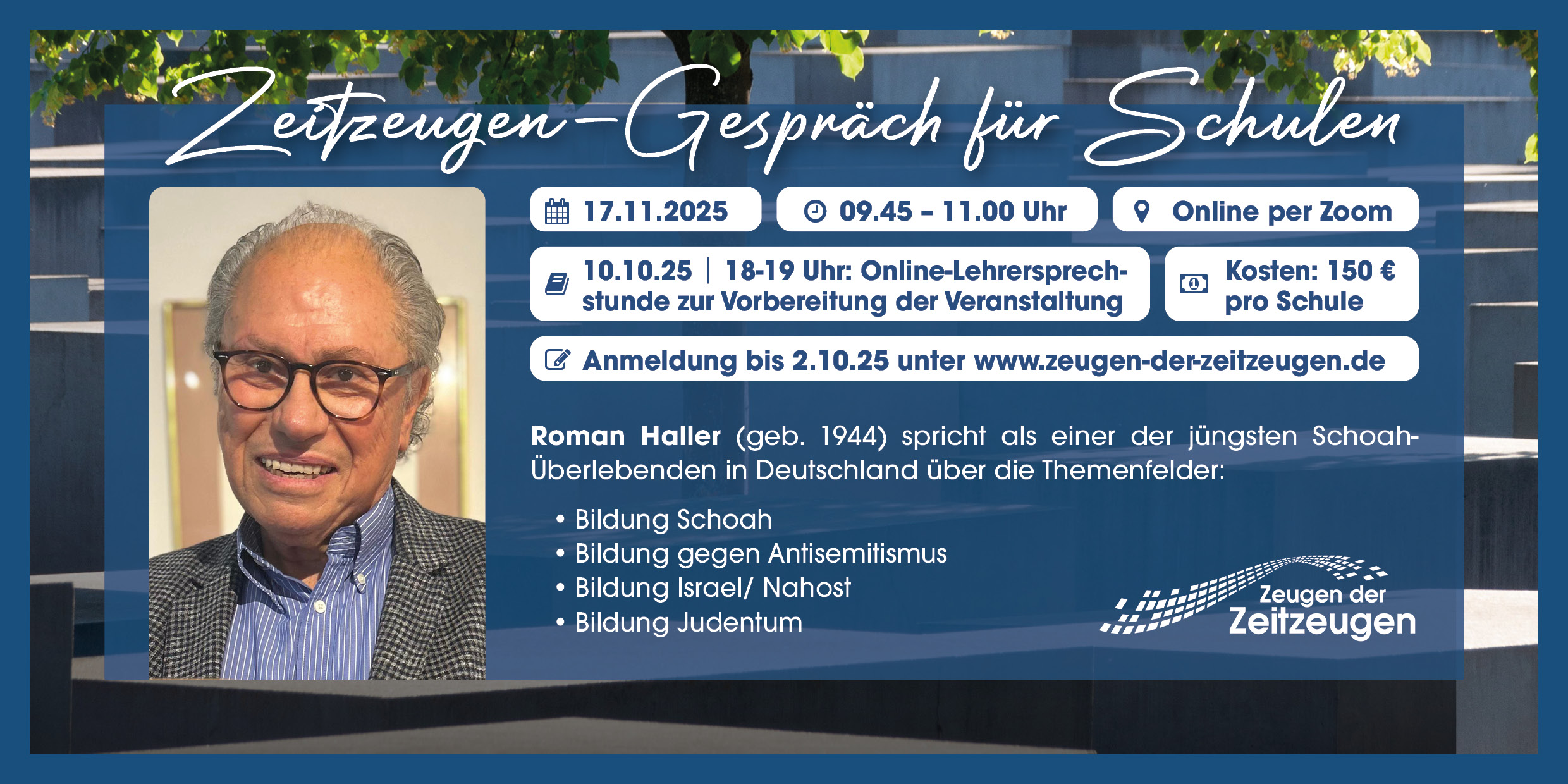 Zeitzeugen Gespräch für Schulen: Roman Haller